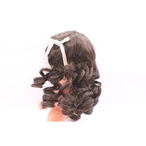 NEW Monique Collection Erika Doll Wig 12-13" Dark Brown Pig Tail Curly Ribbon